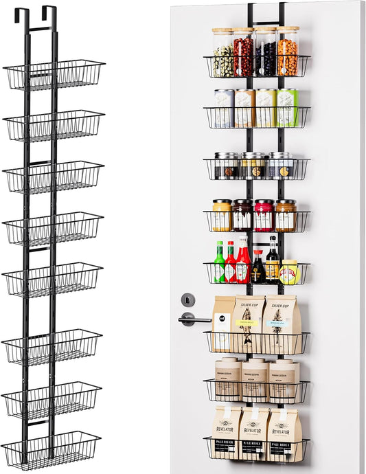 over the Door Pantry Organizer Adjustable, 8 Tiers