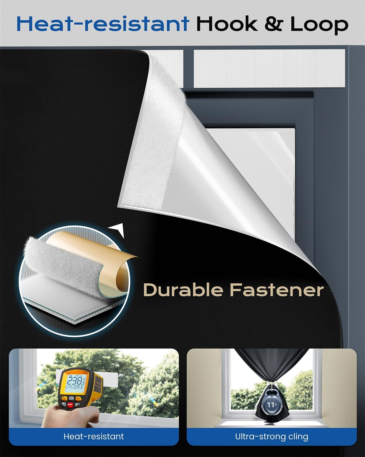 No-Drill Portable Blackout Blind | 42 × 60 in