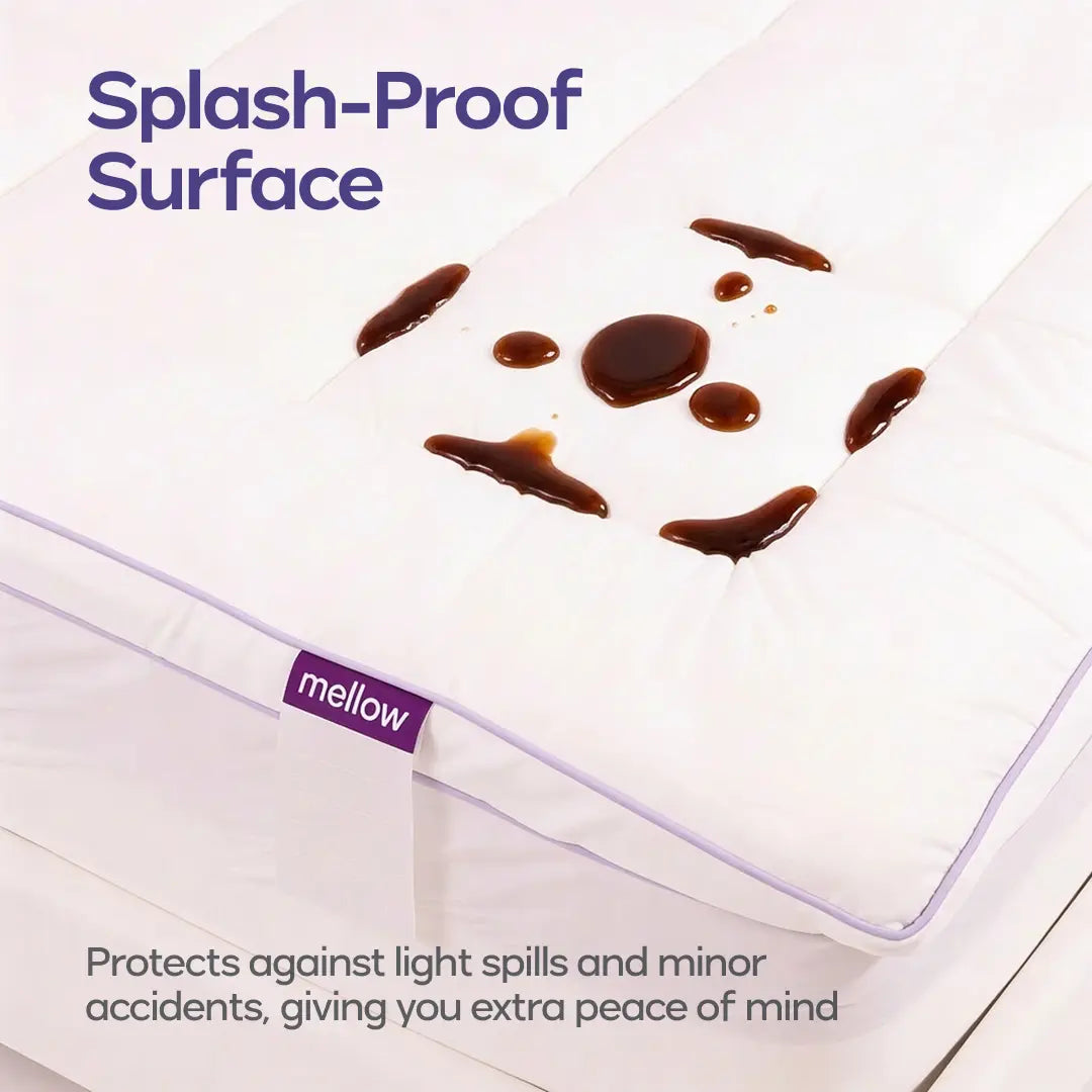 Mellow Sleep | the Cloud Layer – Extra Thick Soft down Alternative Fill Mattress Topper, Water Resistant Plush Bed Cushion for Pressure Relief & Back Support, Luxury Hotel Style Cooling Mattress Pad for Better Sleep