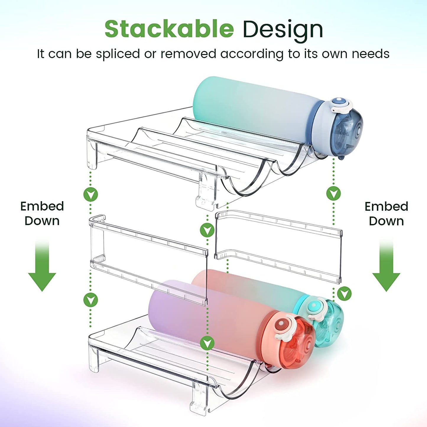 Stackable Water Bottle Organizer | 2-Pack