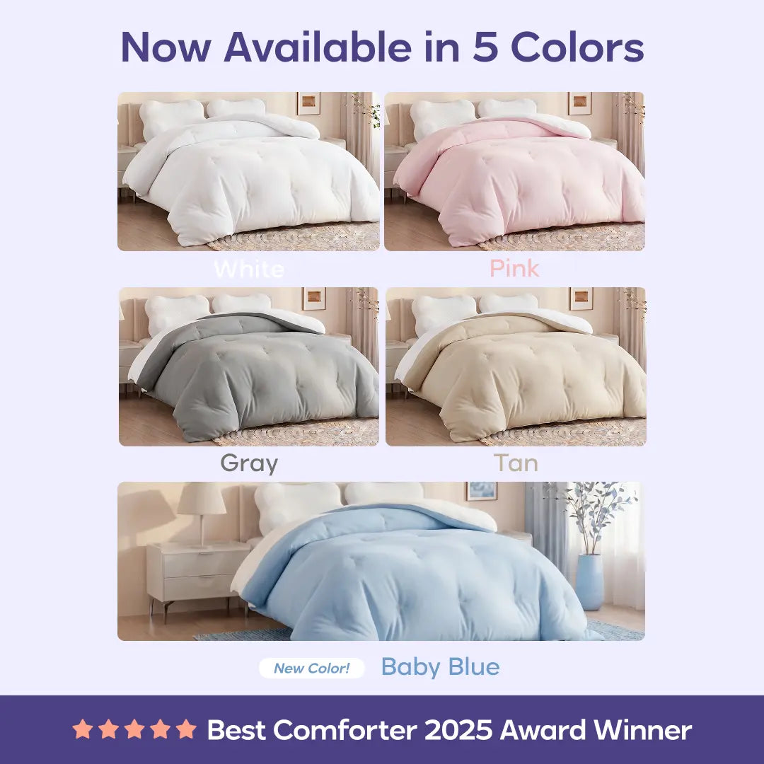 Mellow Sleep | Marshmellow Comforter - Double-Stuffed Ultra-Soft A-Class Fabric Heat-Adaptive Vegan Fill OEKO-TEX Certified Machine Washable