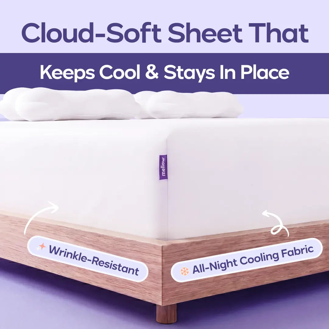 Mellow Sleep | Cooling Easyfit Sheet - Silky Soft Breathable Fitted Sheet Stays Wrinkle-Free Trusted by Top Hotels